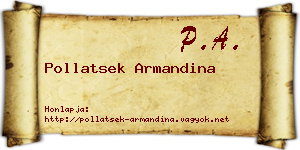 Pollatsek Armandina névjegykártya